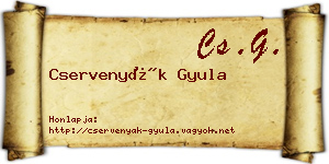 Cservenyák Gyula névjegykártya