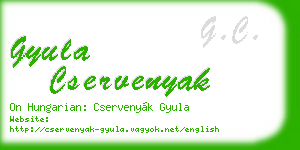 gyula cservenyak business card