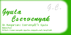 gyula cservenyak business card